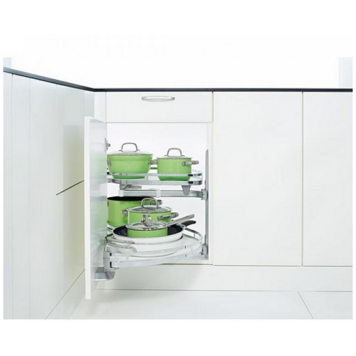 PLATEAUX POUR MEUBLE D'ANGLE LE MANS II ARENA CLASSIC - FOND BLANC - LARGEUR 450 MM - GAUCHE KESSEBÖHMER