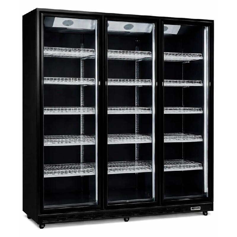 Romux® Armoire Réfrigérée Négative MD 3 Portes Noir 1600 Litres avec éclairage LED avec Refroidissement Ventilées | Armoire Verticale Négative_0
