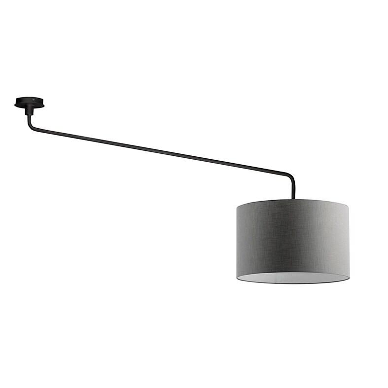 ROSSINI ILLUMINAZIONE Plafonnier Vivien Noir Avec Abat-Jour Anthracite 48Cm - Plafonnier E27, Classe I, Ip20, Structure En Métal Peint - Groupe Rossi_0