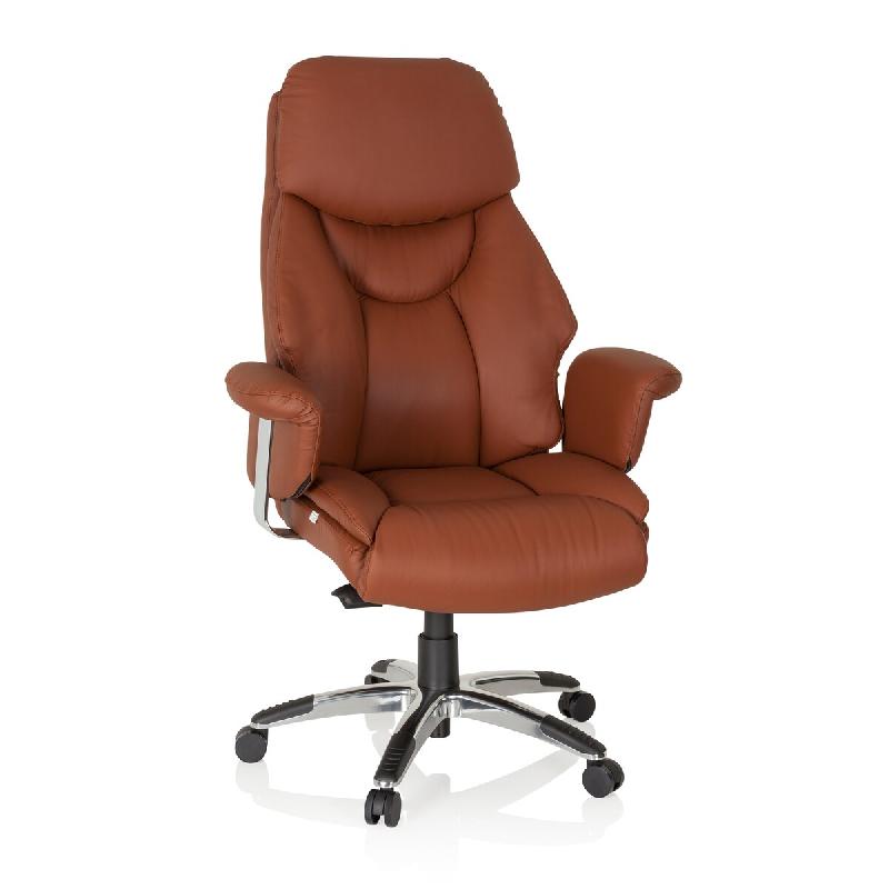 Siège de bureau / Siège de direction PRADO, cuir Marron hjh OFFICE - marron cuir 608220_0