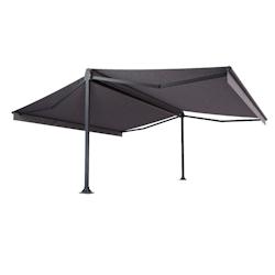 Store double pente Mabay 4,80x2x2,50 M Intersun Manuel (Manuelle - Gris anthracite structuré RAL7016ST - Gris foncé 300g/m²) - gris aluminium 36626_0