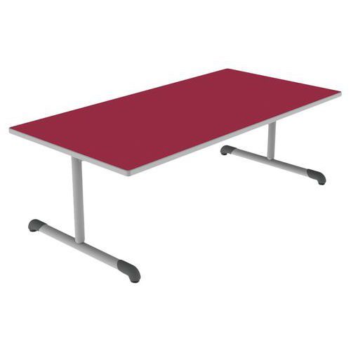 TABLE BANDANA 160X80 T2 DL STRAT POLYURÉTH. CERISE GRIS/9006 - MOBIDECOR