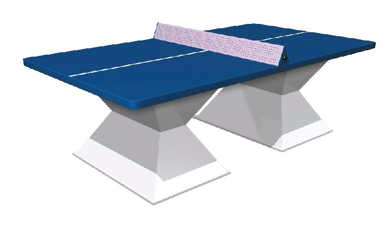 TABLE DE TENNIS DE TABLE RÉSITEC 60 MM SÉCURI PLATEAU BLEU - MANUTAN COLLECTIVITÉS