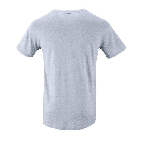 TEE-SHIRT PERSONNALISABLE HOMME EN COTON ORGANIQUE BIO BLEU CIEL CHINE