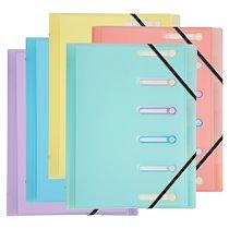 TRIEUR POLYPROPYLÈNE 3 RABATS CHROMALINE PASTEL 6 COMPARTIMENTS - COULEURS ASSORTIES - LOT DE 10