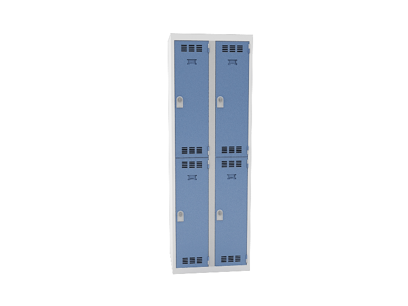Vestiaire multicases 2 colonnes 2 cases - Structure acier monobloc - Fermeture moraillon ou serrure_0