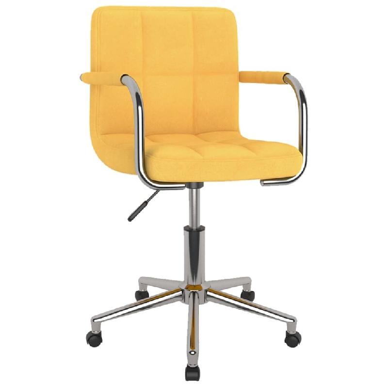 VidaXL Chaise pivotante de salle à manger Jaune moutarde Tissu Modèle Galion - 3088162XL_0