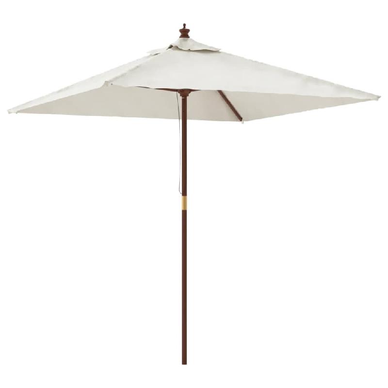 VidaXL Parasol de jardin avec mât en bois sable 198x198x231 cm Modèle Calypso Luna - 363183_0