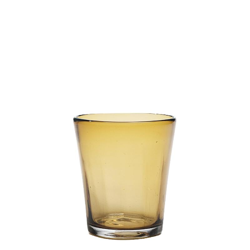 Zafferano Set 6 Verres Bei Tumbler Ambre en verre coloré soufflé à la bouche, fabrication artisanale à la main, idéal pour un usage quotidien - o_0