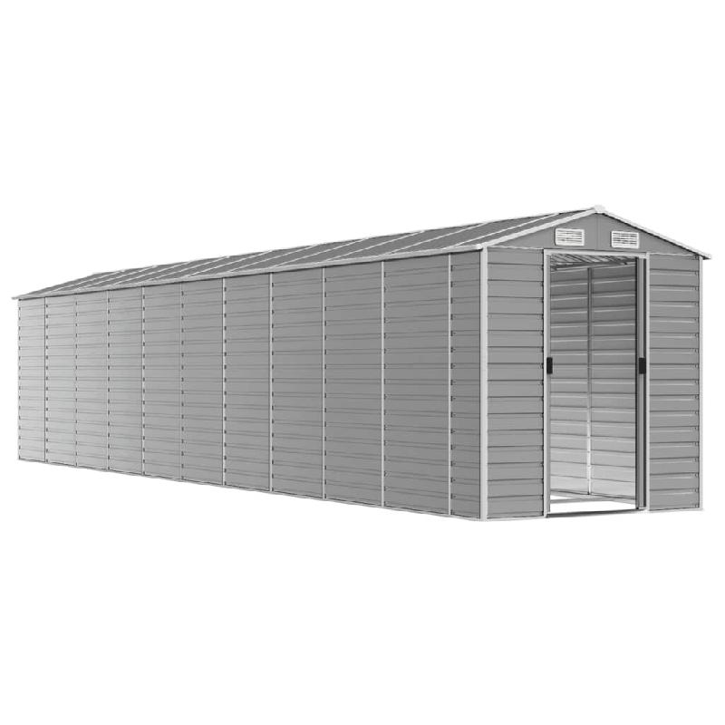 Abri de jardin gris clair 191 x 895 x 198 cm en acier galvanisé Modèle AbriFlamme 100 - 8720845894528_0