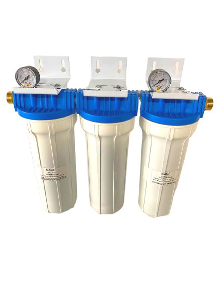 Filtre anti-calcaire CACF® 3B - 3 cuves avec cartouches pour traitement et filtration de l'eau_0