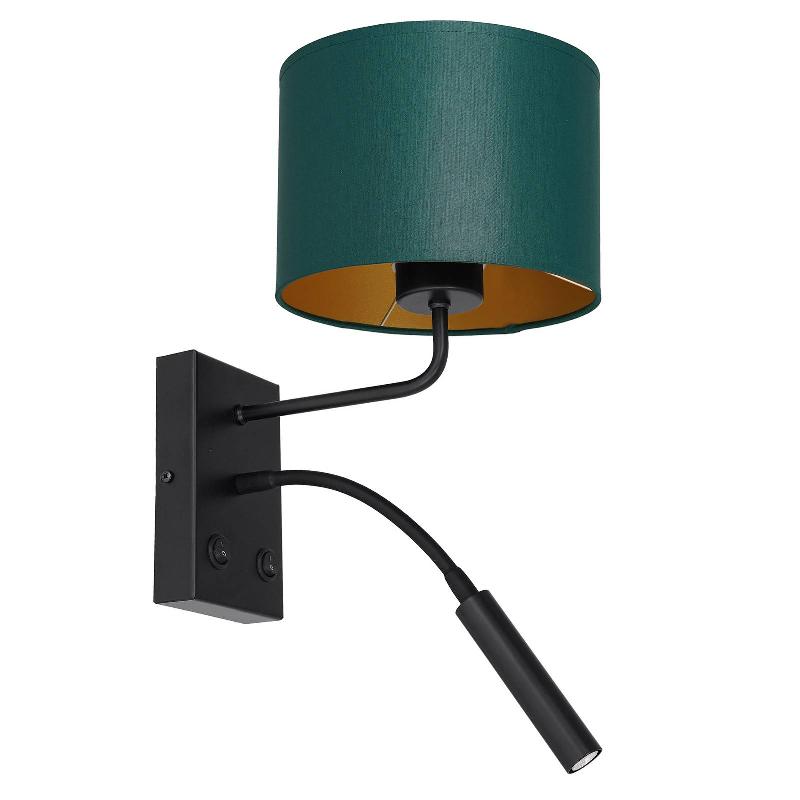 LUMINEX APPLIQUE SOHO, CYLINDRIQUE, LISEUSE VERTE/DORÉE