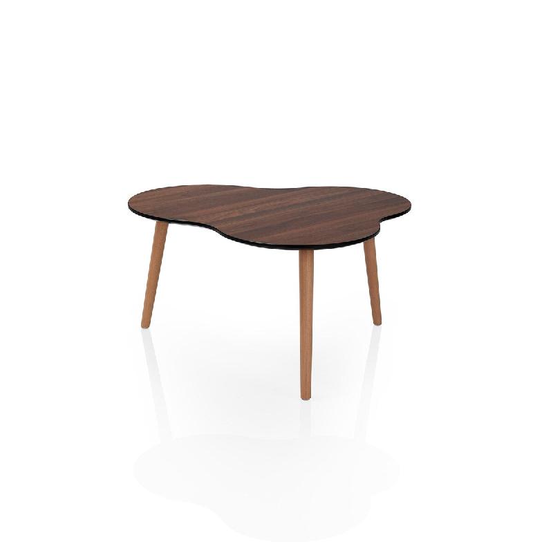 AQA Design Table basse ORLANDO en métal noir et mdf noyer foncé L.80 P.75 H.43 MP02216 - marron métal MP02216_0