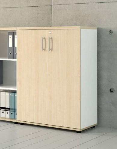 Armoire moyenne avec portes battantes - MDD - Gris anthracite, Gris aluminium_0