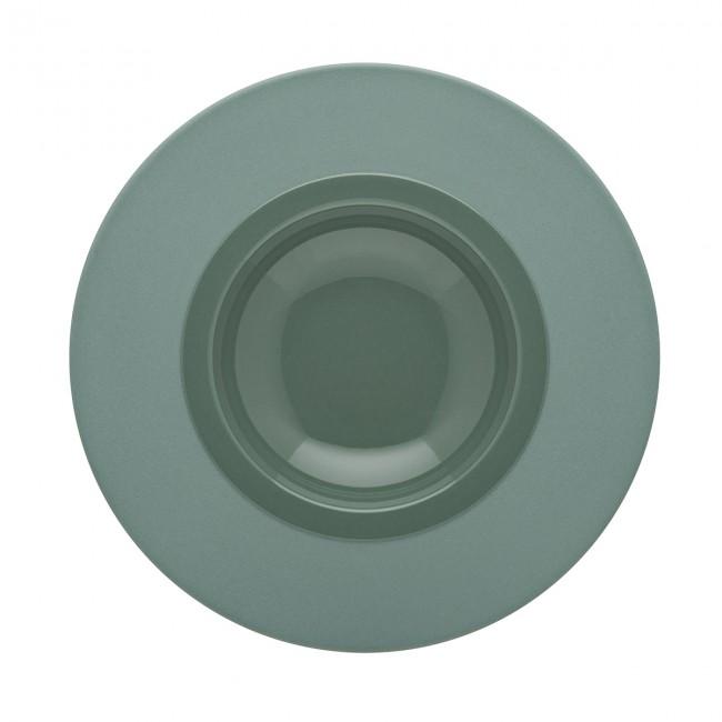 ASSIETTE CREUSE GOURMET RONDE PETIT BASSIN 23CM VERT ARGILE EN GRÈS - A L'UNITÉ - GUY DEGRENNE - BAHIA