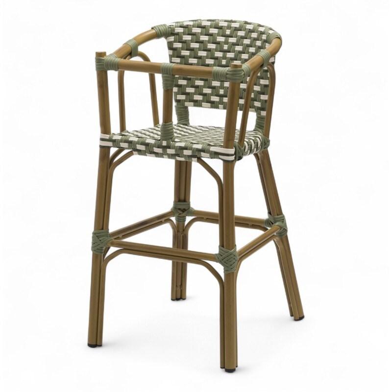 Bistromania Chaise haute bébé TROCA - Tressage Vert et Blanc - EA238_0