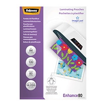 BOÎTE 100 POCHETTES DE PLASTIFICATION A4 2 X 80 Μ BRILLANTES FELLOWES
