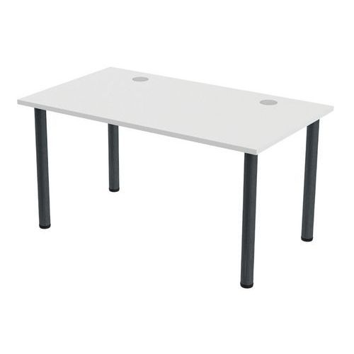 BUREAU TUBO 140 X 80 CM BLANC ANTHRACITE - MBA