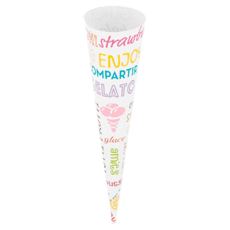 Cône pour glaces carton Parole Ø3,75x15,2cm - par 2000_0