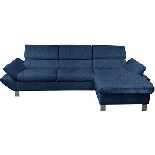 CANAPÉ VÉRONA 3 PL.+MÉRIDIENNE À DROITE TISSU CHINÉ BLEU - MMP
