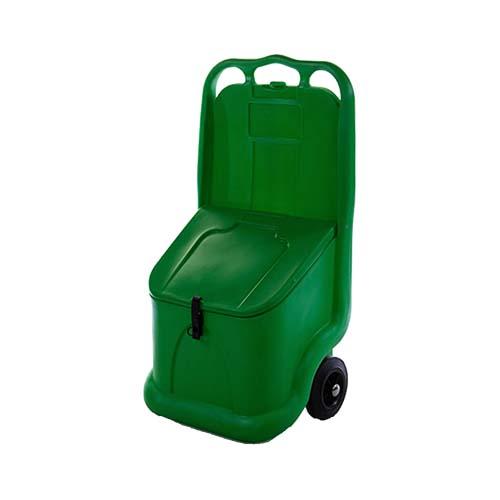 Chariot plastique de stockage mobile 75 litres - Vert - Coffre fermable avec joint - Norme CE_0