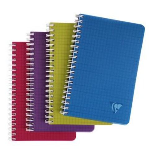 Clairefontaine Lot de 10 Carnet Linicolor Intensive 11x17, 100p./50 feuilles 90 g/m² reliure intégrale, couv. Polypro assortis, quadrillé 5x5 - 332_0