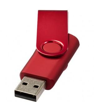CLÉ USB ROTATIVE MÉTALLISÉE 4 GB - ROUGE - CLÉS USB PUBLICITAIRES PERSONNALISÉES