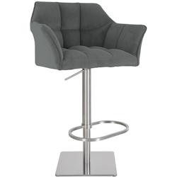 CLP Tabouret de bar Damaso Cord Gris/Acier inoxydable - gris textile 326331_0