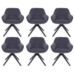 Décoshop26 - Lot de 6 chaises de salle à manger rembourrées avec accoudoirs pivotantes métal et tissu gris 04_0007718 - gris 3000262259724_0