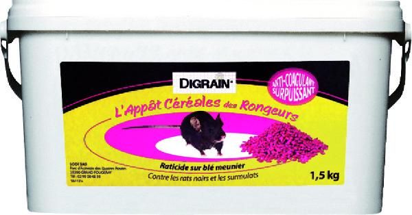 DIGRAIN APPAT CEREALES DES RONGEURS 1,5KGS