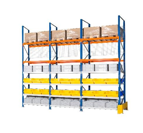 ELÉMENT DÉPART RAYONNAGE HYBRIDE MANORGA - H/L 450 X 182,5 CM - MANUTAN COLLECTIVITÉS