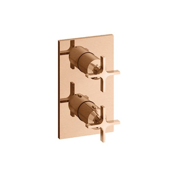 FACADE EXTERNE CROSS ROAD LAITON 3 SORTIES OR ROSE BROSSE ROBINETTERIE CROSS ROAD - CRISTINA ONDYNA XR75334P