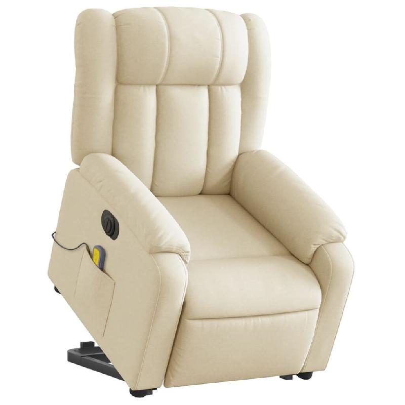 Fauteuil inclinable de massage électrique Crème Tissu Modèle Orphée - 8721012178496_0