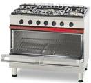 Fourneau gaz CG 1051 B - 5 feux vifs - Four gaz 137 L - Habillage et pieds en inox_0