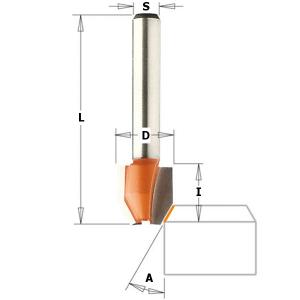 FRAISE A AFFLEURER TRANCHANTS COMBINES 22° QUEUE DE 6 MM