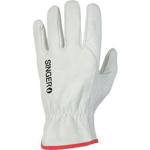 GANTS DE MANUTENTION CUIR TOUT FLEUR AVEC ELASTIQUE DE TAILLE 10 - SINGER SAFETY