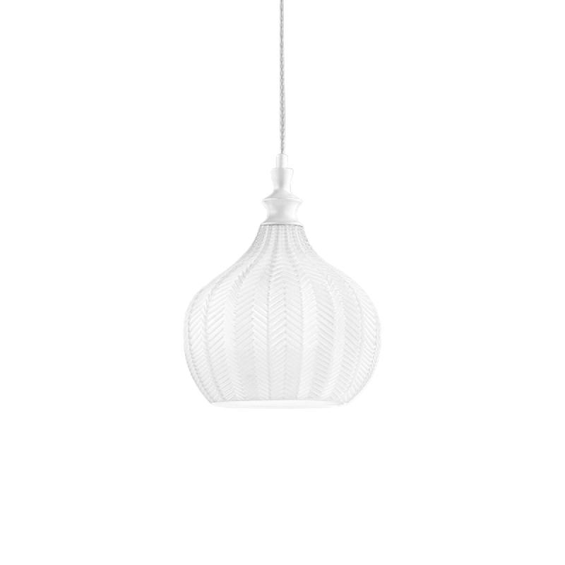 Gea Luce Suspension Cleofe S/11 Blanche - Structure En Métal Blanc Mat Avec Verre Opale 1Xe27 Max 60W Ip20 - Gealuce - blanc CLEOFE S/11 - BIANCO_0