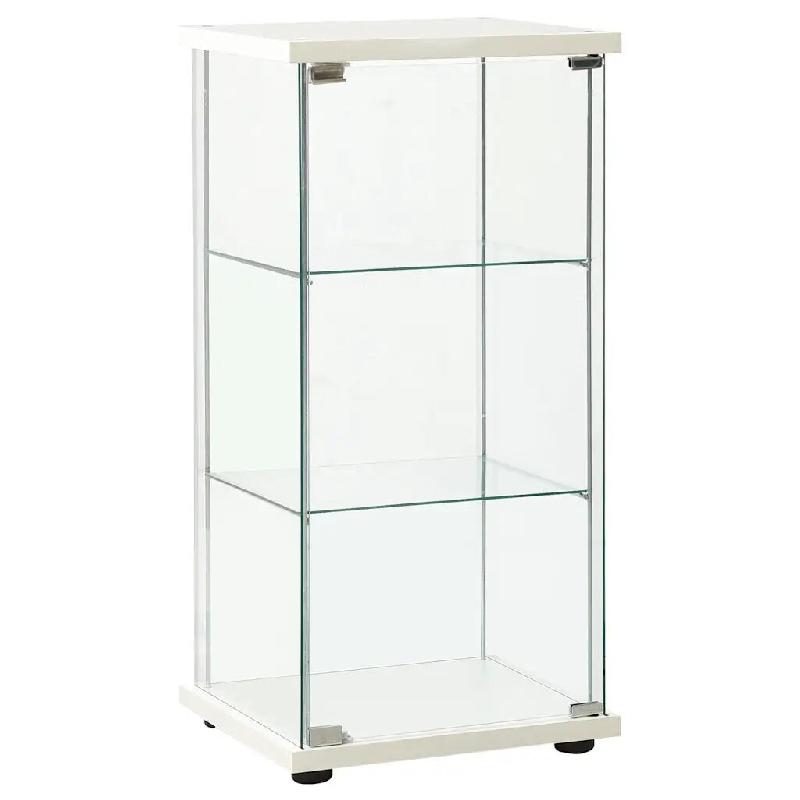 Helloshop26 - Armoire de rangement design moderne 42,5 x 36,5 x 86 cm espace de rangement organisé en verre trempé blanc 02_0046711 - blanc verre 30_0