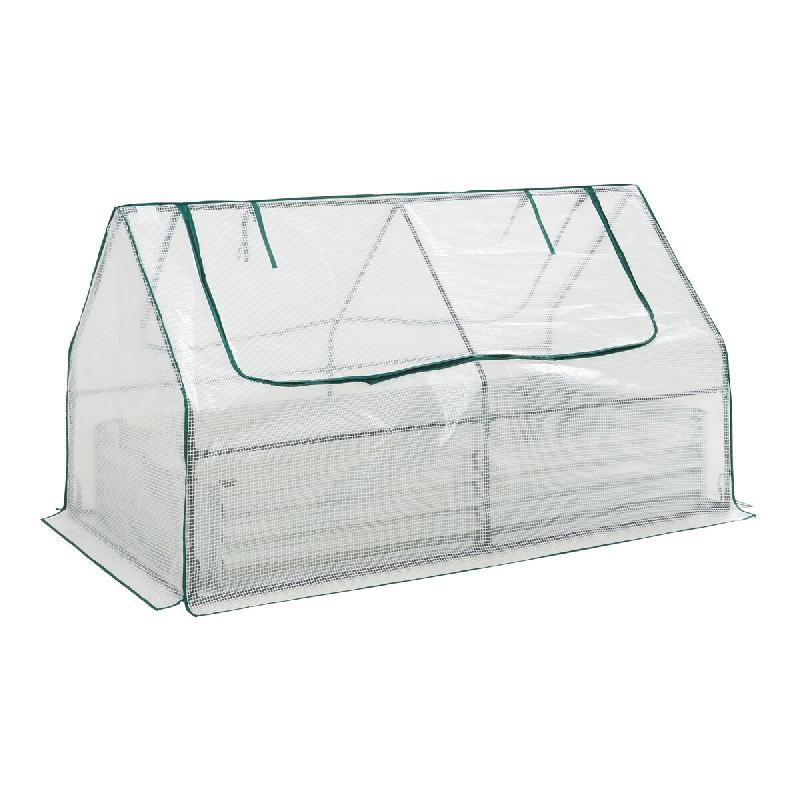 Helloshop26 - Jardinière bac à plante fleur surélevée avec film de serre 186 x 96 x 98 cm blanc 03_0009509 - 3000224734511_0