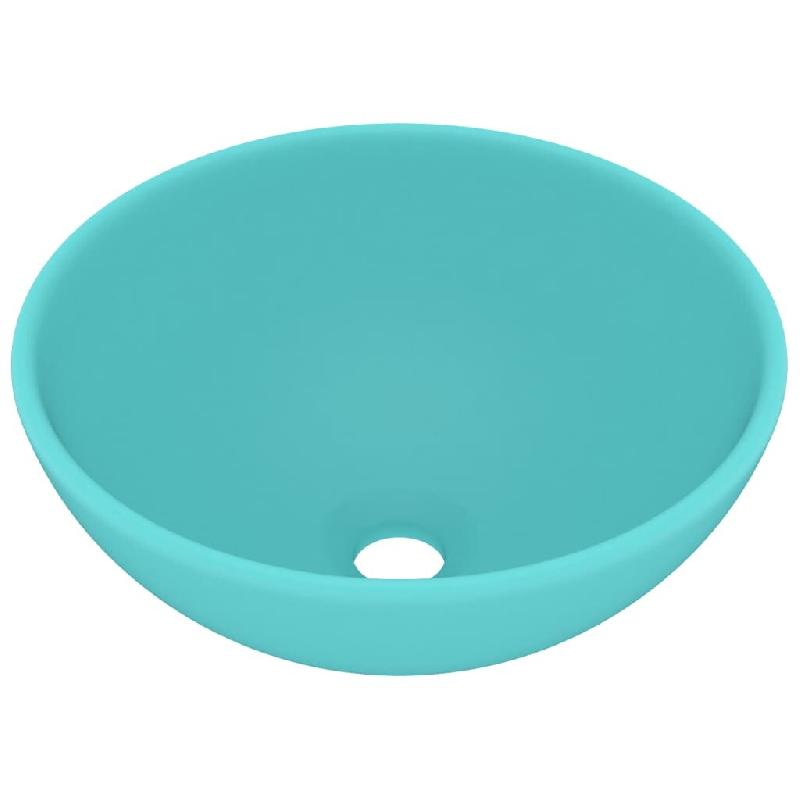 Helloshop26 - Lavabo rond de luxe de salle de bain vasque à poser de toilette lave-mains salle cosmétique intérieur vert clair mat 02_0002711 - 300_0