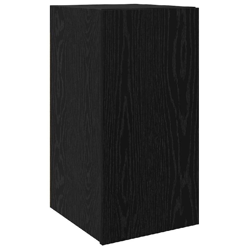 Helloshop26 - Meuble TV mural moderne gain de place 30,5 x 30 x 60 cm en bois d'ingénierie chêne noir 02_0052447 - noir Bois massif 3000237424799_0