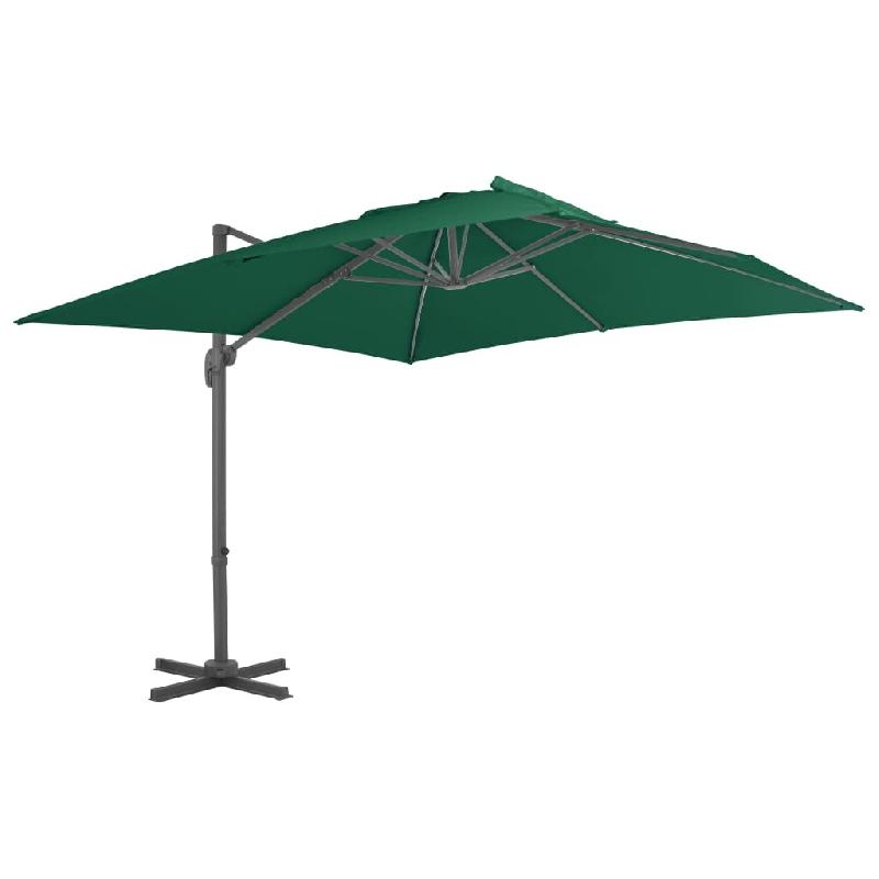 Helloshop26 - Parasol déporté avec mât en aluminium 300 x 300 cm vert 02_0008511 - 3000454347765_0