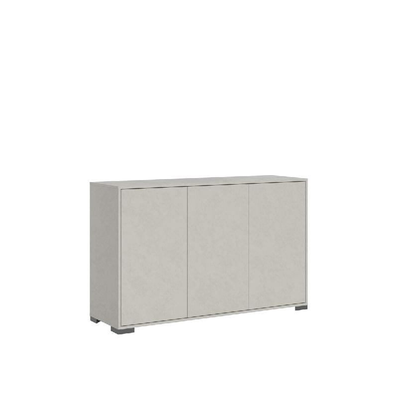 Itamoby Buffet Lumina Panneaux Écologiques L.130 P.40 H.83 cm 3 Portes Pousse-Lâche Made in Italy FSC - gris VEMA3ANLUMINA-CH_0