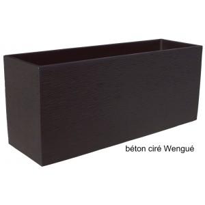 Jardinière futura 90x27 wengue en béton ciré - robuste et résistante aux intempéries - Framusa - 255506_0