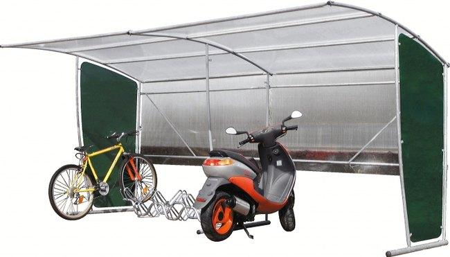 ABRI DEUX ROUES MODULAIRE : ÉLÉMENT INITIAL VERT - MANUTAN COLLECTIVITÉS