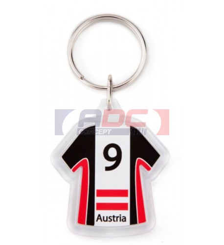 Lot de 100 porte-clés publicitaires en acrylique CR-X tee-shirt - marquage 2 faces personnalisable_0
