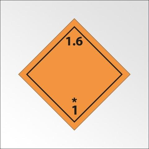 LOT DE 2 - PLAQUE DE TRANSPORT ADR - MATIÈRES ET OBJETS EXPLOSIFS 1.6 - 150 X 150 MM - PLAQUE MAGNÉTIQUE