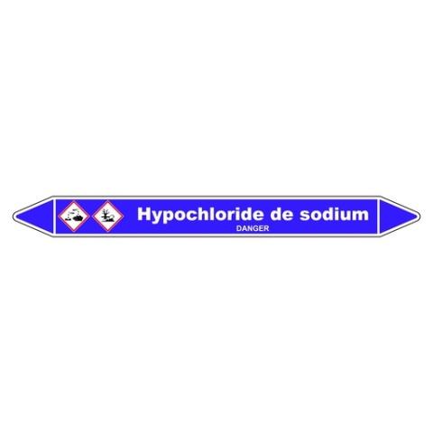 LOT DE 3 - MARQUEUR TUYAUTERIE - HYPOCHLORITE DE SODIUM - VINYLE LAMINÉ 250 X 26 MM