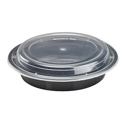 Packnwood FHC - 150Pcs - Bol plastique PP rond noir avec couvercle transparent - 720ml - noir plastique 209BROB720_0