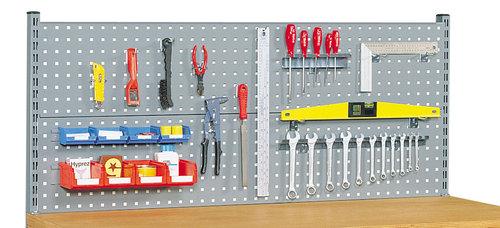 PANNEAU OUTILLAGE H.600 X L.1500 MM AVEC 1 LOT DE 30 CROCHETS PORTE-OUTILS MULTIFONCTIONS